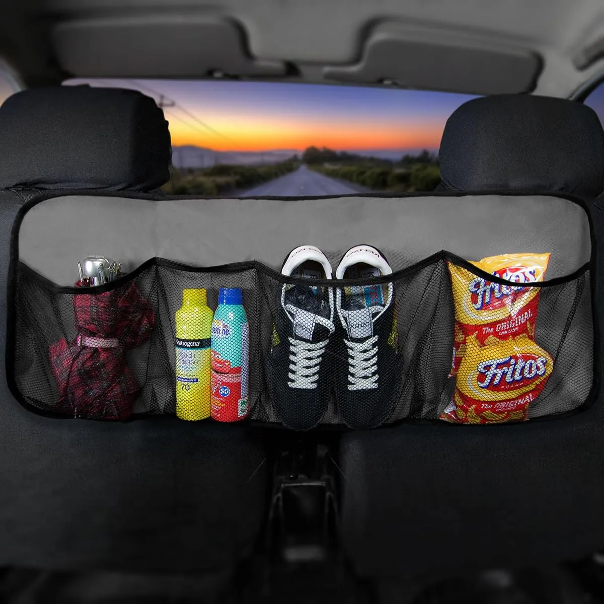 FH Group E-Z Travel multi-pocket trunk organizer hung behind the rear seats
