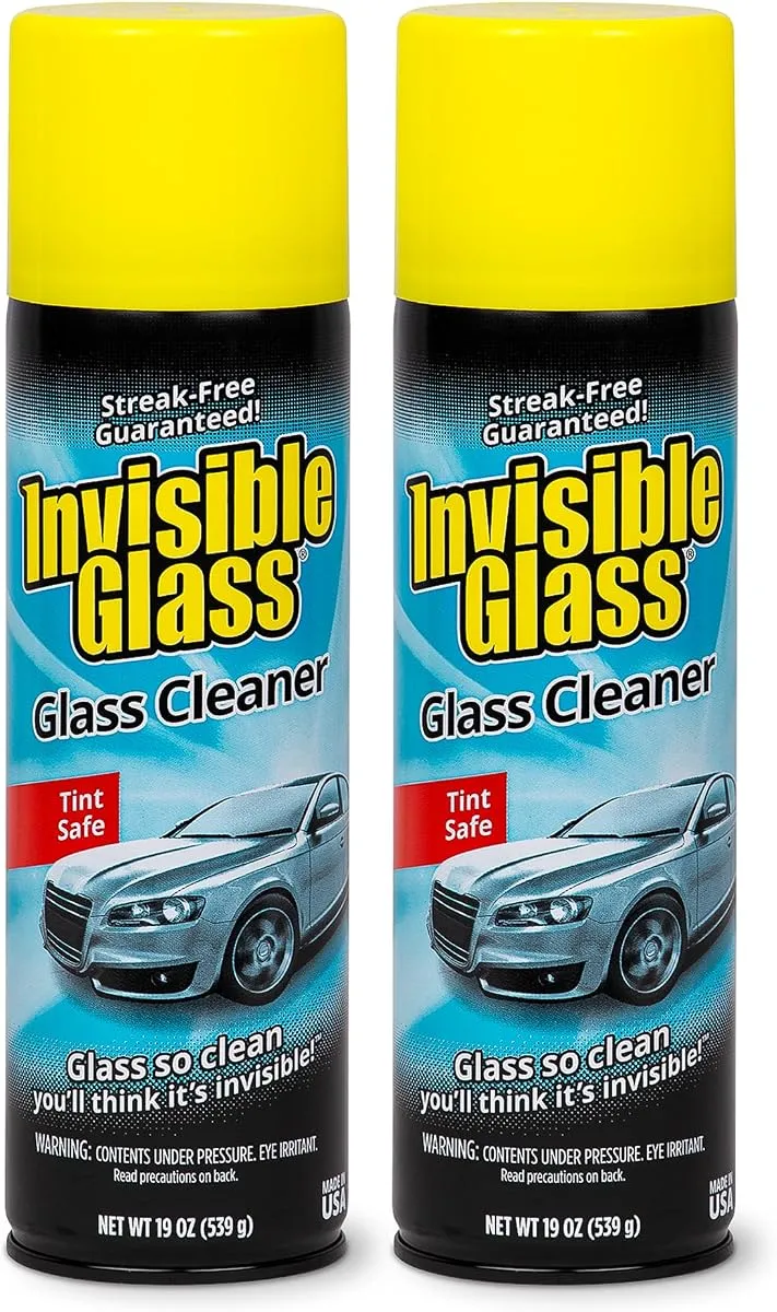 Invisible Glass premium aerosol glass cleaner, two 19oz cans