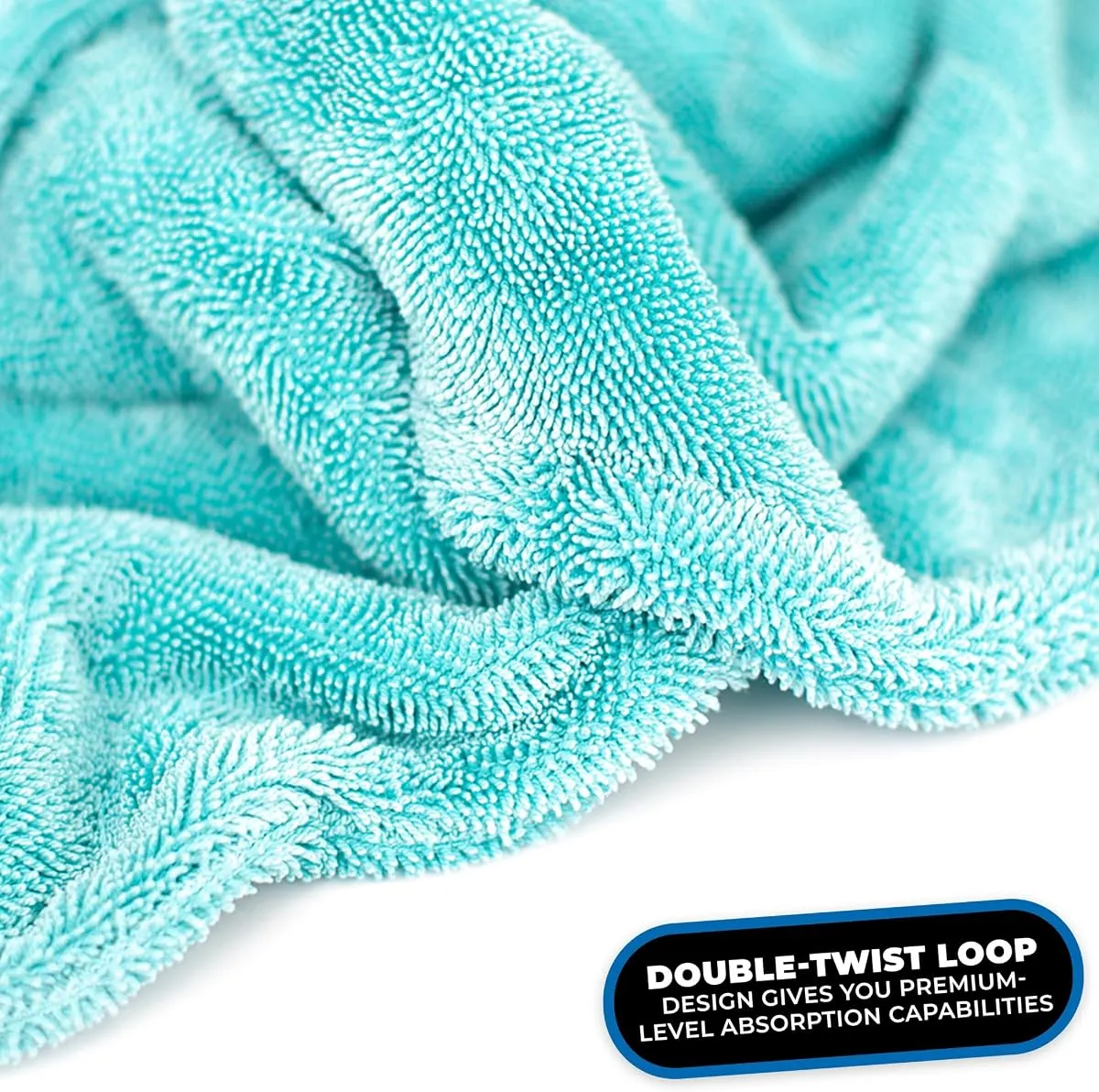 The Rag Company Liquid8r 1100 GSM twisted loop drying towel in teal