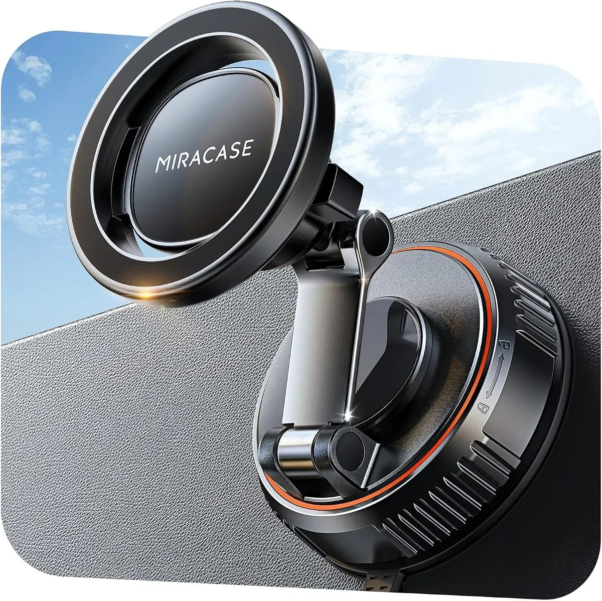 Miracase 3-in-1 car phone holder mounted on a dashboard