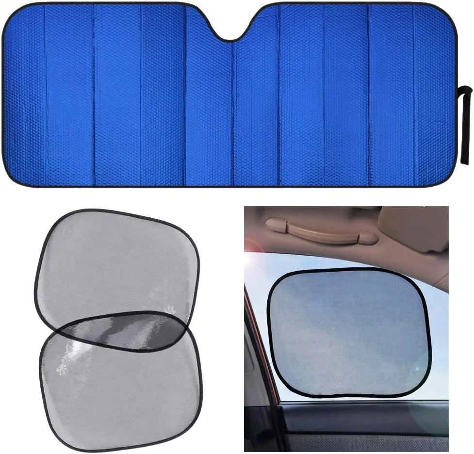 Motor Trend accordion folding windshield sun shade with side window shades