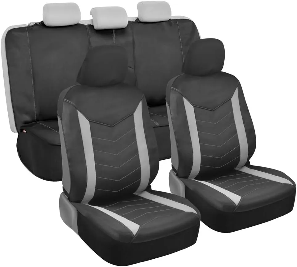 Motor Trend SpillGuard waterproof neoprene seat cover full set in black and grey