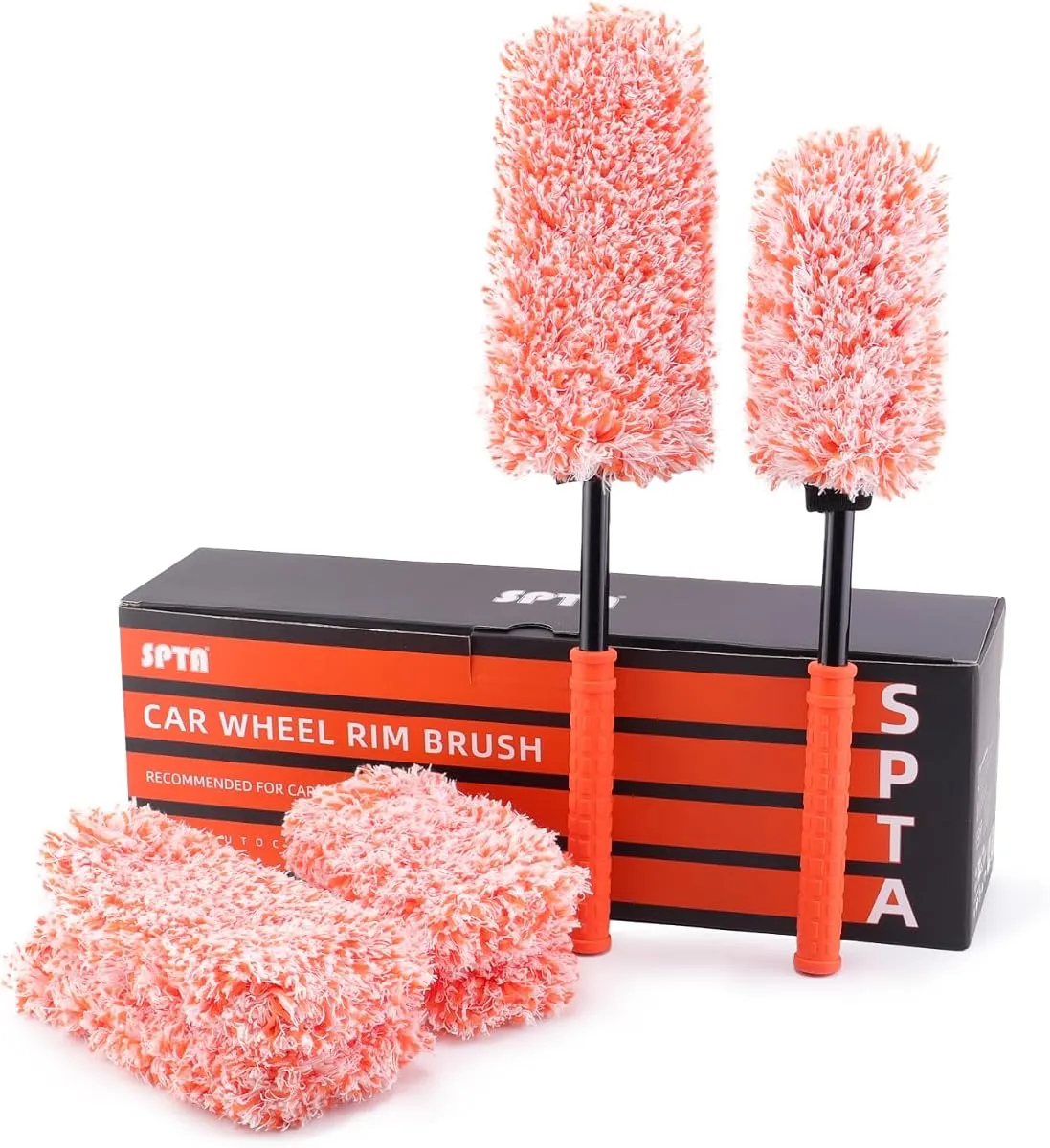SPTA two-piece microfiber rim brush set with interchangeable covers