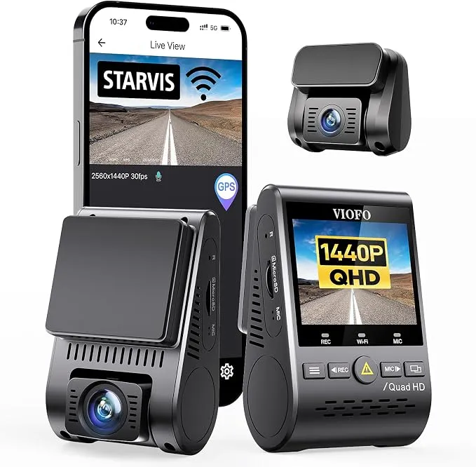VIOFO A129 Plus Duo dash cam with front and rear camera units